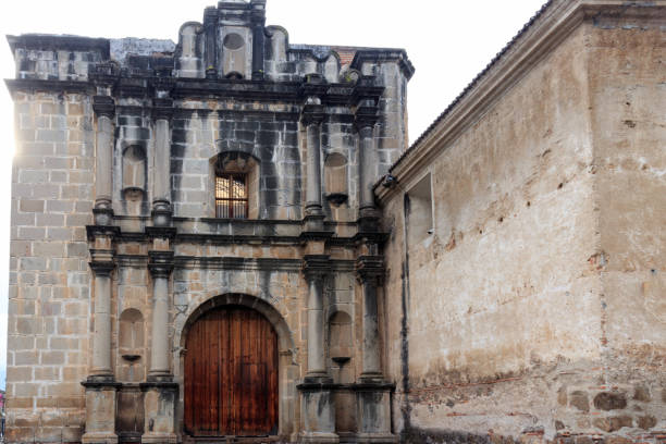 church of las capuchinas in antigua guatemala - guatemala antigua central america color image imagens e fotografias de stock