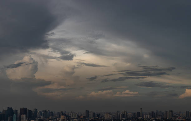 istock Bangkok downtown cityscape with skyscrapers and Beautiful sky line at evening. 1279564708