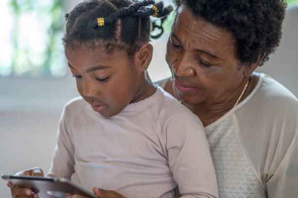 istock Grandmother using technology with granddaughter 1279567283