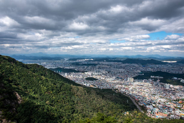istock Daegu City Viewed from the Mountain, South Korea 1279578949