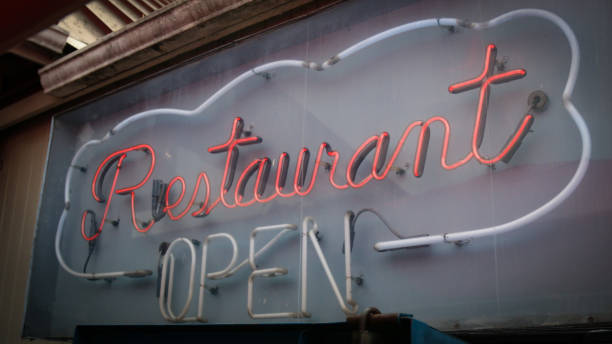 istock Restaurant sign in Mendocino California 1279578978