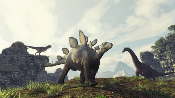 istock Dinosaurs on the valley . This is a 3d render illustration . 1279584563