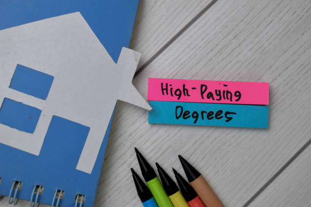 istock High-Paying Degress text write on sticky notes isolated on office desk. 1279585430