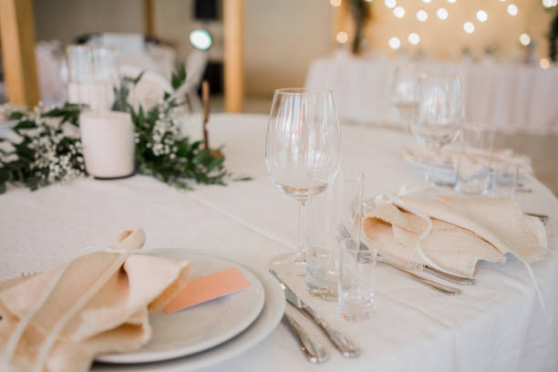istock wedding decor on the table in the restaurant 1279588251