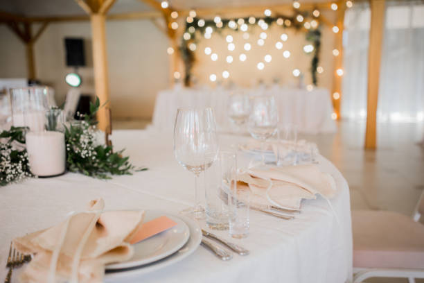 istock wedding decor on the table in the restaurant 1279588458