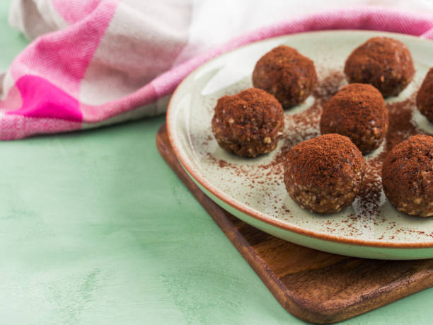 istock Protein energy balls with cocoa and seeds 1279590891