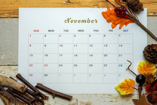 istock Background and calendar of seasonal objects 1279591476