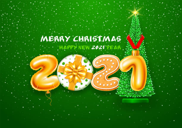 Cartão De Felicitações De Natal E Um Feliz Ano Novo Mensagem Vetores e  Ilustrações de Stock - iStock