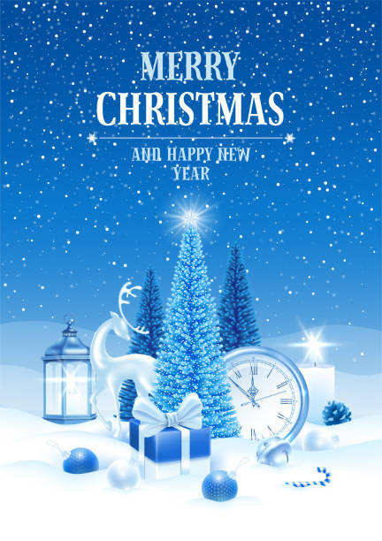 illustrazioni stock, clip art, cartoni animati e icone di tendenza di buon natale e buon biglietto d'auguri per il nuovo anno - artificial set decoration candle