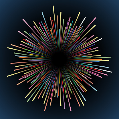 Abstract multicolored fireworks explosion vector illustration. Eps 10 with transparencies.