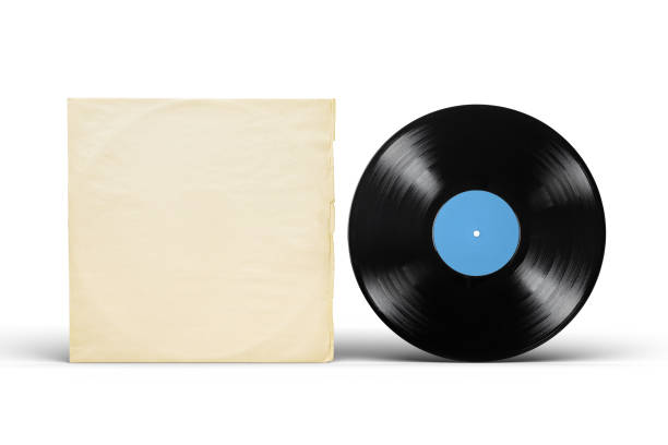 istock Paper inner sleeve and vinyl LP record isolated on white. 1279594149
