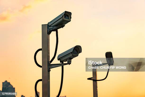 Cctv Camera Monitoring Stock Photo - Download Image Now - Dictator, Security Camera, City