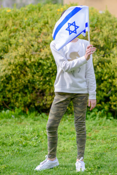 istock Happy Girl with Israel flag. 1279598882