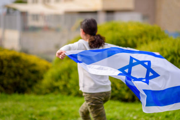 istock Happy Girl with Israel flag. 1279598899