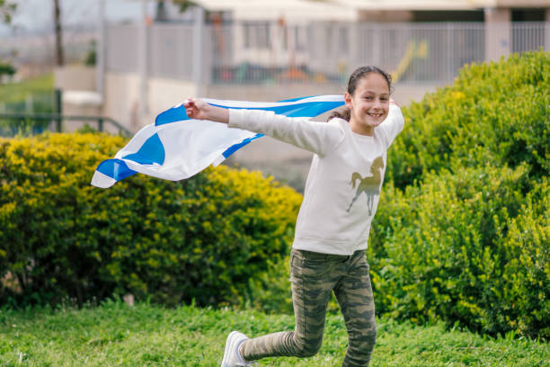 istock Happy Girl with Israel flag. 1279598902