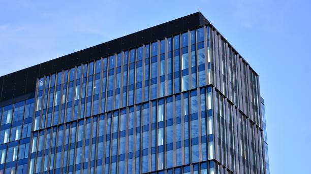 istock Facade texture of a glass mirrored office building. 1279602698