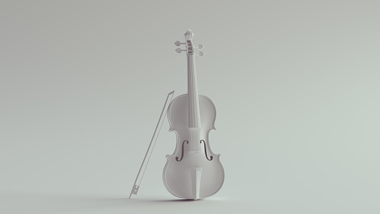 White Modern Violin 3d illustration