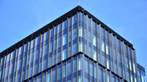 istock Facade texture of a glass mirrored office building. 1279603128
