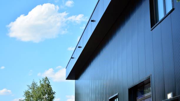 istock Facade texture of a glass mirrored office building. 1279603177