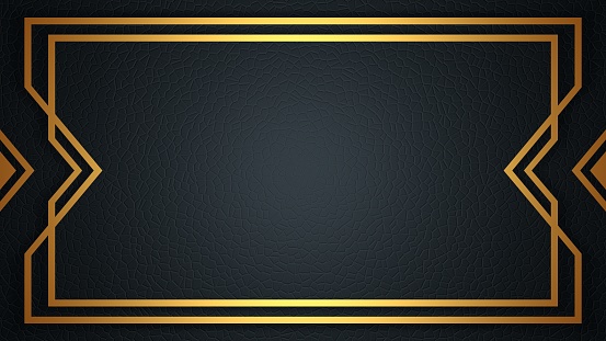 Card template with linear border. Style of the 1920s. 3D rendering