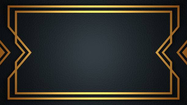 Minimal art deco frame Card template with linear border. Style of the 1920s. 3D rendering 1920 stock pictures, royalty-free photos & images