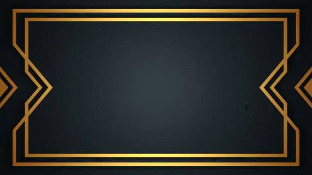 Card template with linear border. Style of the 1920s. 3D rendering
