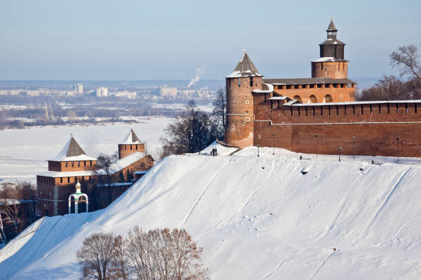 twierdza niżny nowogród na zimę - novgorod zdjęcia i obrazy z banku zdjęć