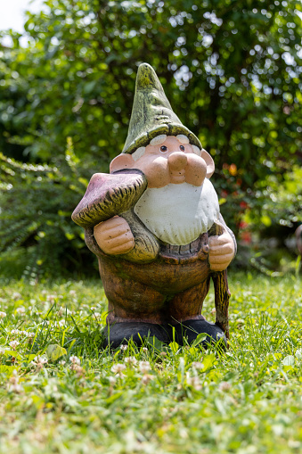 Gnome keeper decoration in the yard