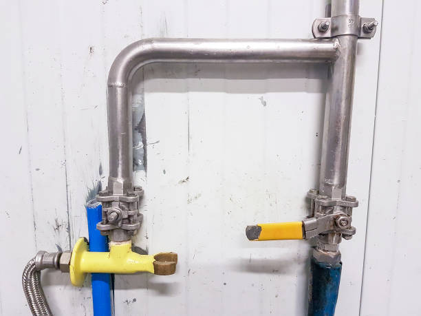 istock Detail small stopcocks for liquids with the yellow handle 1279615300