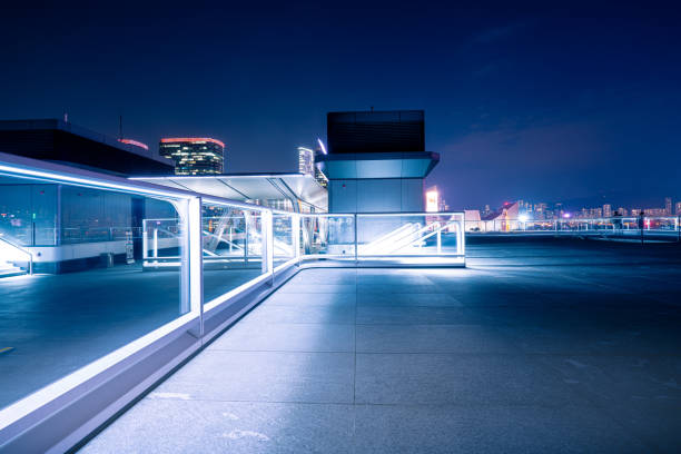 istock Empty tile floor front of Hong Kong skyline 1279615400