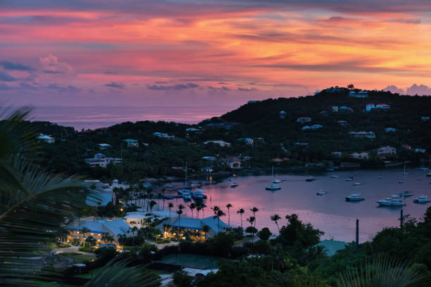 istock Dramatic sunset at Great Cruz bay, St. John 1279627329