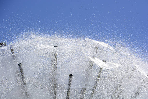 many droplets on water jets