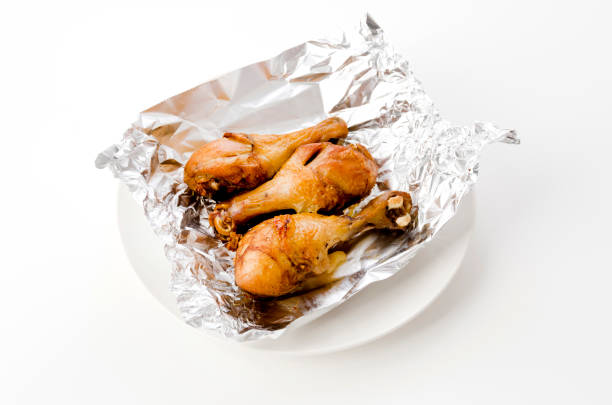Grill Chicken Legs on Aluminum Foil
