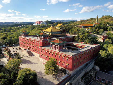 The Xumi Fushou Temple is one of the Eight Outer Temples in Chengde, Hebei, China. This Buddhist temple is in the north of the park complex of the Chengde Mountain Resort, to the east of Putuo Zongcheng Temple on the north side of a slightly upward slope hill.