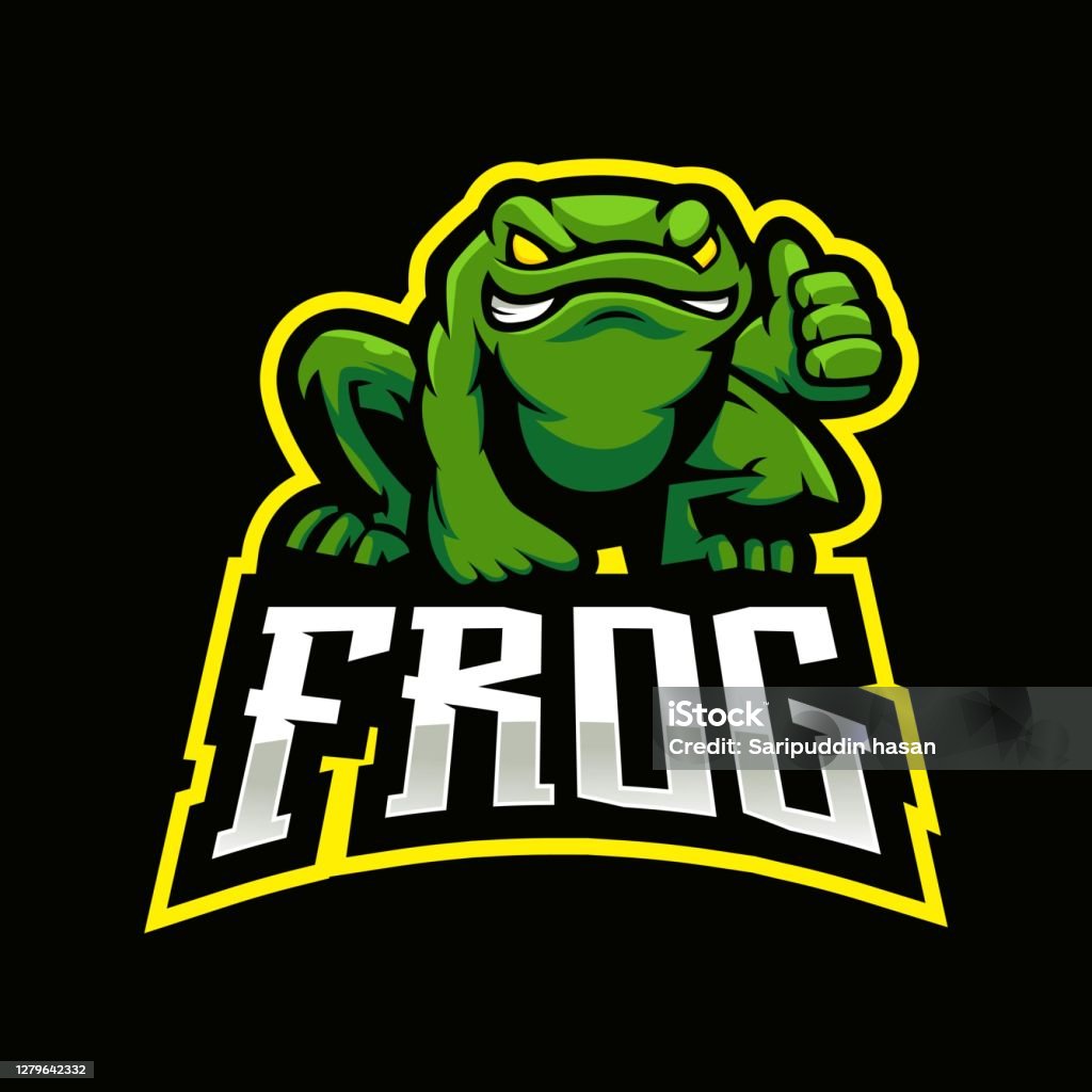 frog Frog mascot logo design vector with modern illustration concept style for badge, emblem and t shirt printing. Toad gives a thumbs up for e-sport team Toad stock vector