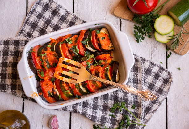 istock Cooked vegetable ratatouille, traditional french vegetable dish 1279645097