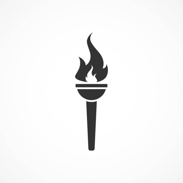 ilustrações, clipart, desenhos animados e ícones de imagem vetorial de um ícone de tocha. - olympic fire