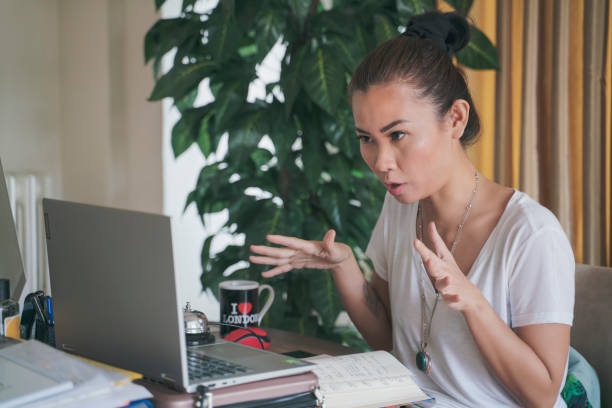 istock Online lesson at home, Homeschooling during lockdown for Covid-19 1279648920