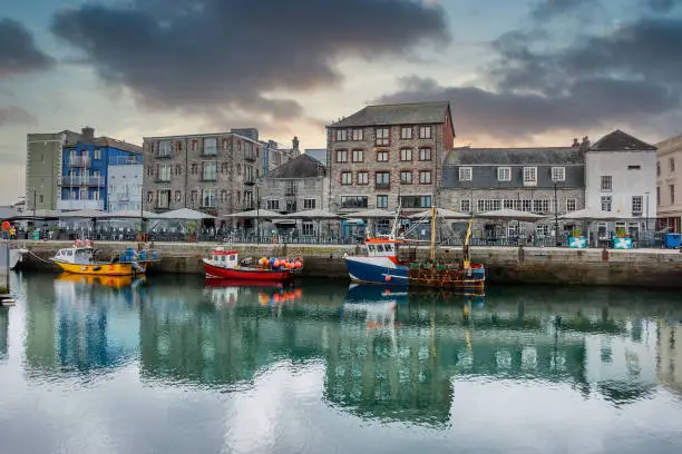 Barbican Marina in Plymouth Devon in England