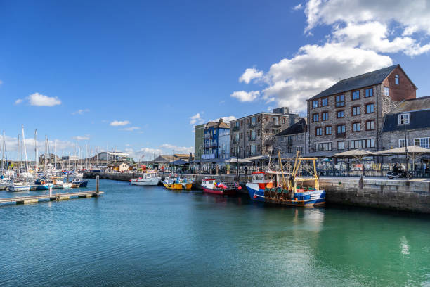 The Barbican Barbican Marina in Plymouth Devon in England Devon stock pictures, royalty-free photos & images