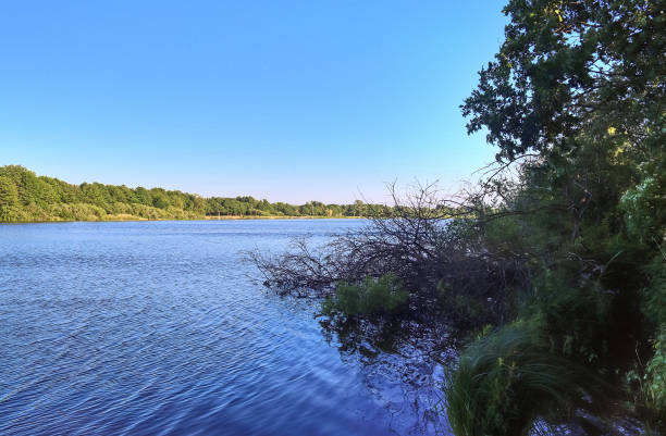 istock Beautiful landscape at a lake with a reflective water surface 1279660787