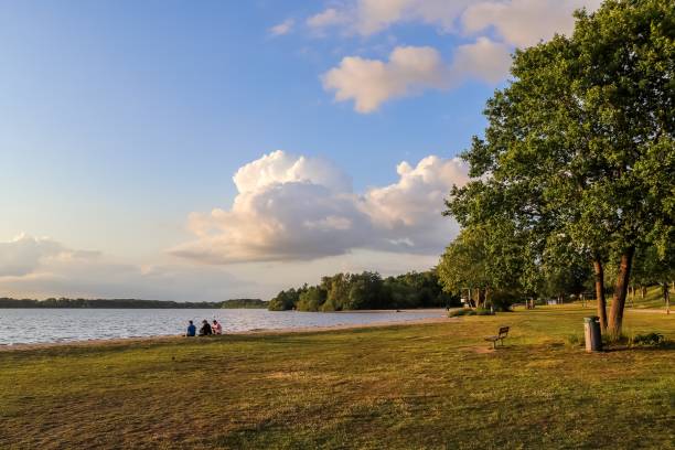 istock Beautiful landscape at a lake with a reflective water surface 1279660837