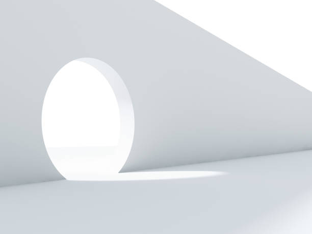 istock Round doorway in blank wall, 3d rendering illustration 1279671615