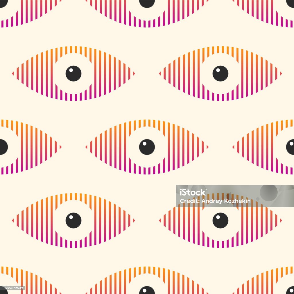 Flex Pattern Eye Abstract Seamless Eyes Pattern Stylized Eye Shapes With Vertical ...