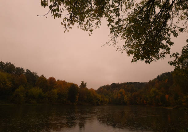 The Neris river in Vilnius autumn park