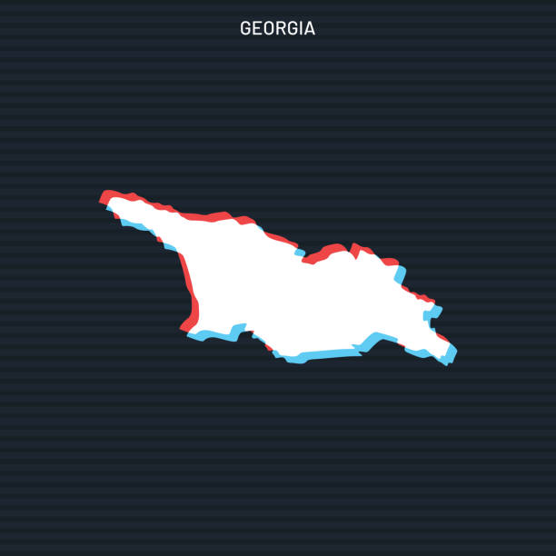 istock Georgia Map On Dark Background Vector Stock Illustration Design Template. Two Color Style On The Outline. 1279673661