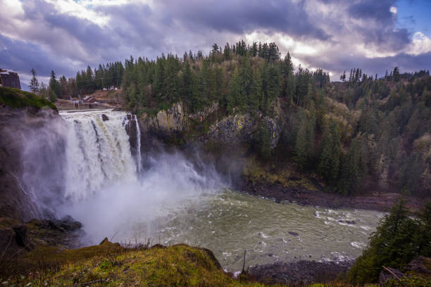 istock Amazing waterfall, view from above. Snoqualmie Falls after Heavy Rain. Snoqualmie Falls, Snoqualmie region, Washington 1279677018