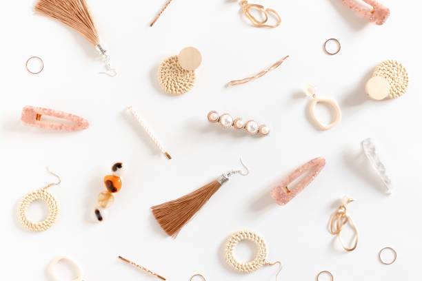 istock Pattern made of earrings, rings, hairpins 1279678870