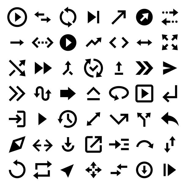 pfeil-symbole - pixel perfekte vektor-stock-illustration - schild grafiken stock-grafiken, -clipart, -cartoons und -symbole