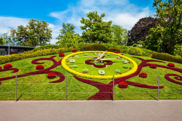 istock Flower clock in Geneva, Switzerland 1279684043